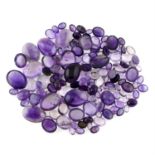 A selection of oval-shape amethyst cabochons, total weight 302.55cts.