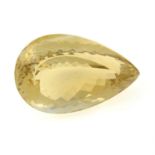 A pear-shape citrine, weight 63.61cts.