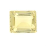 A rectangular-shape citrine, weight 65.94cts.