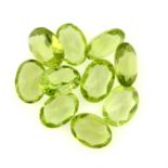 A selection of oval-shape peridots, total weight 7.52cts.