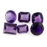 A selection of vari-shape amethysts, total weight 61.29cts.