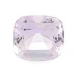 A cushion-shape kunzite, weight 15.10cts.