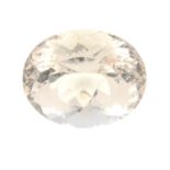 An oval-shape morganite, weight 21.00cts.