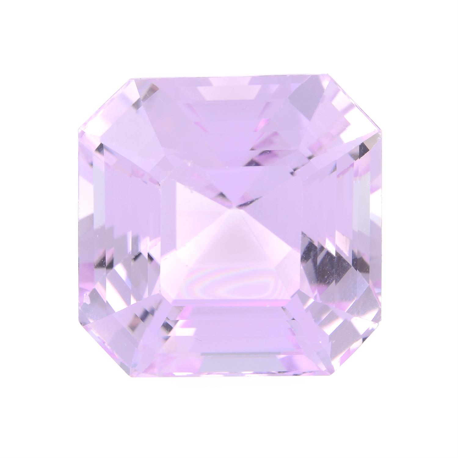 A square-shape kunzite, weight 52.87cts.