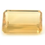 An octagonal-shape citrine, weight 46.64cts.