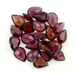 A selection of pear-shape garnets, total weight 17.42cts.