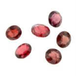 Six oval-shape red spinel, total weight 5.58cts.