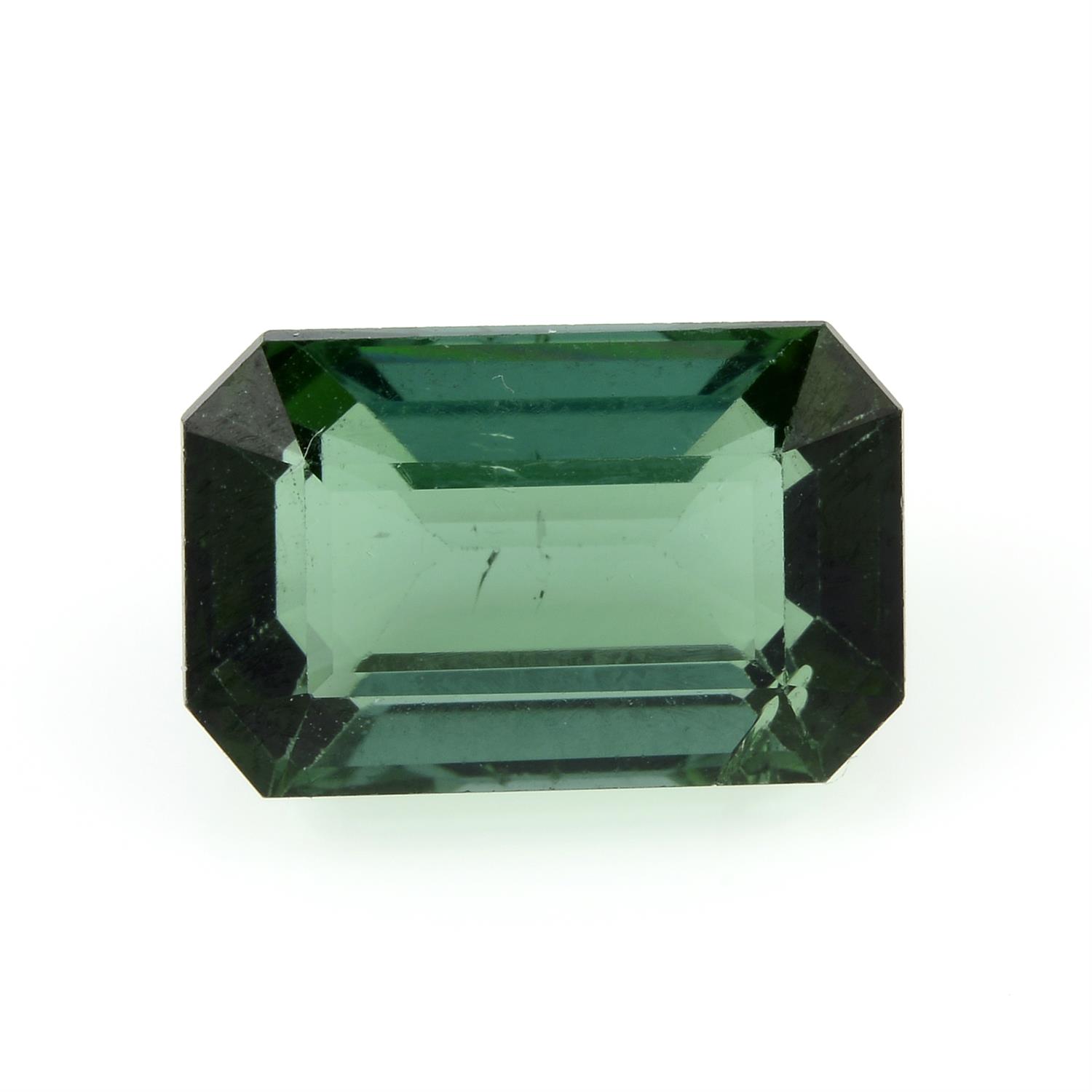 A rectangular-shape green tourmaline, weight 2.76cts.