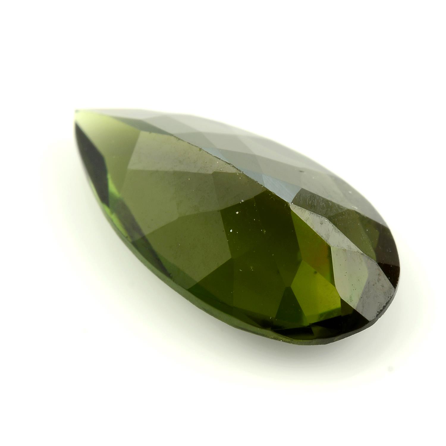 A pear-shape green tourmaline, weight 2.07cts. - Image 2 of 2