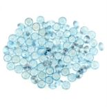 A selection of circular-shape blue zircon, total weight 52.53cts
