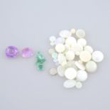 A selection of gemstones, to include emeralds, sapphires, and opal, total weight 10.06cts.