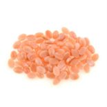A selection of oval-shape pink coral cabochons, total weight 41.07cts.