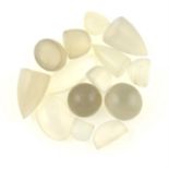 A selection of vari-shape moonstone cabochons, total weight 128.27cts.