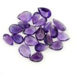 A selection of pear-shape amethysts, total weight 54.61cts.
