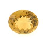 An oval-shape citrine, weight 18.33cts.