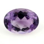 An oval-shape amethyst, weight 29.81cts.