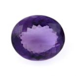 An oval-shape amethyst, weight 28.27cts.