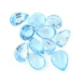 A selection of pear-shape blue topaz, total weight 62.80cts.