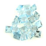 A selection of fancy square-shape blue topaz, total weight 48.19cts.