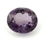 An oval-shape amethyst, weight 31.02cts.