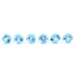 A selection of circular-shape blue topaz, total weight 15.73cts.