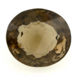 An oval-shape smoky quartz, approximate weight 194.50cts.