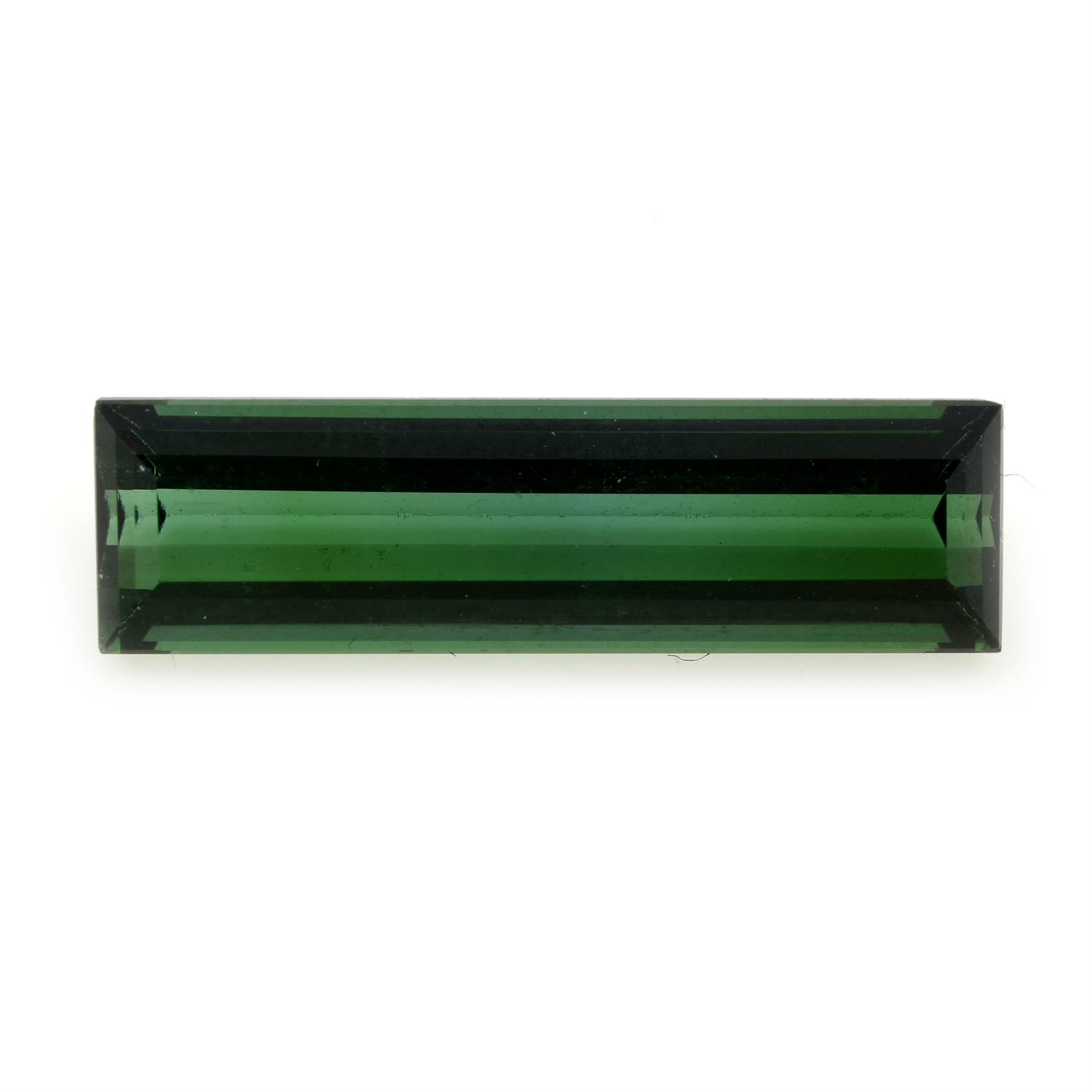 A rectangular-shape green tourmaline, weight 5.00cts