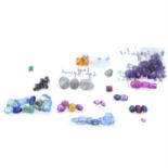 A selection of synthetic gemstones, total weight approximately 131gms. To include emerald, quartzes,