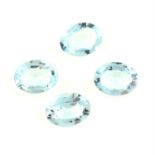 Four oval-shape topaz, total weight 5.31cts.
