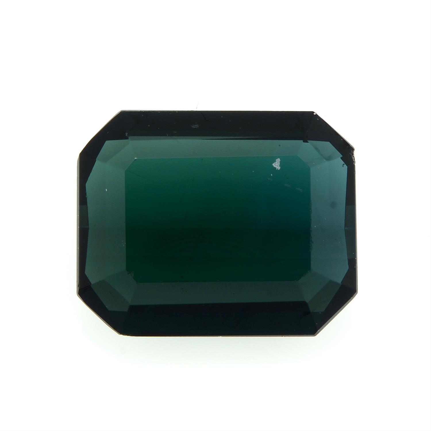A rectangular-shape green tourmaline, weight 3.60cts.