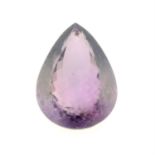 A pear-shape amethyst, weight 56.27cts.