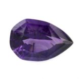 A pear-shape amethyst, weight 119.66cts.