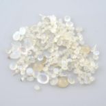 A selection of vari-shape moonstone cabochon and beads, total weight 213.90cts.