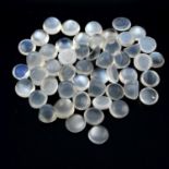 A selection of circular-shape moonstones, total weight 63.40cts.