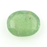 An oval-cut green tourmaline, weight 5.08cts.