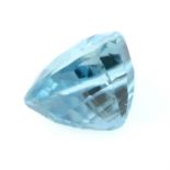 A triangular-shape blue zircon, weight 5.25cts.