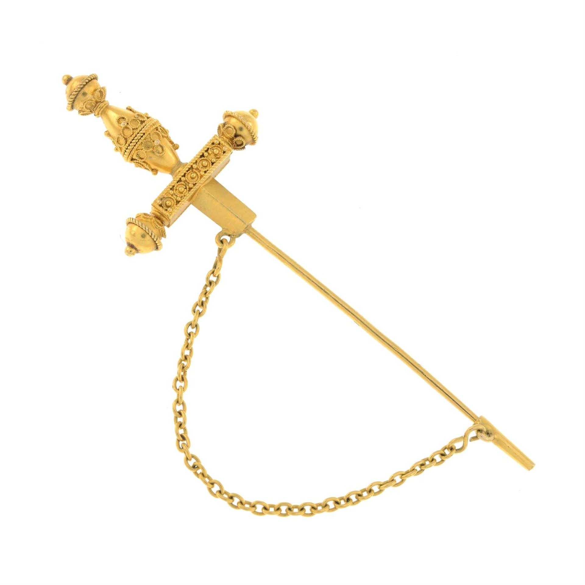 A late 19th century sword stickpin. - Image 2 of 2