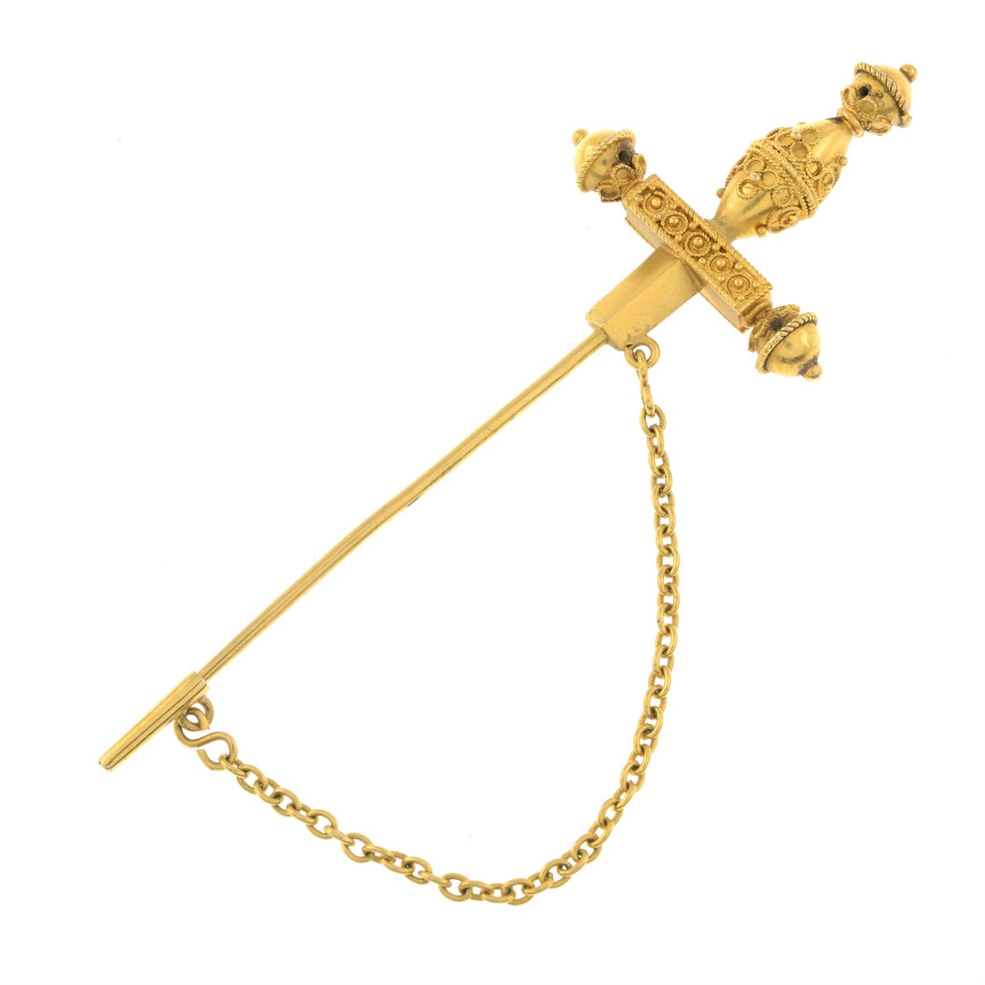 A late 19th century sword stickpin.