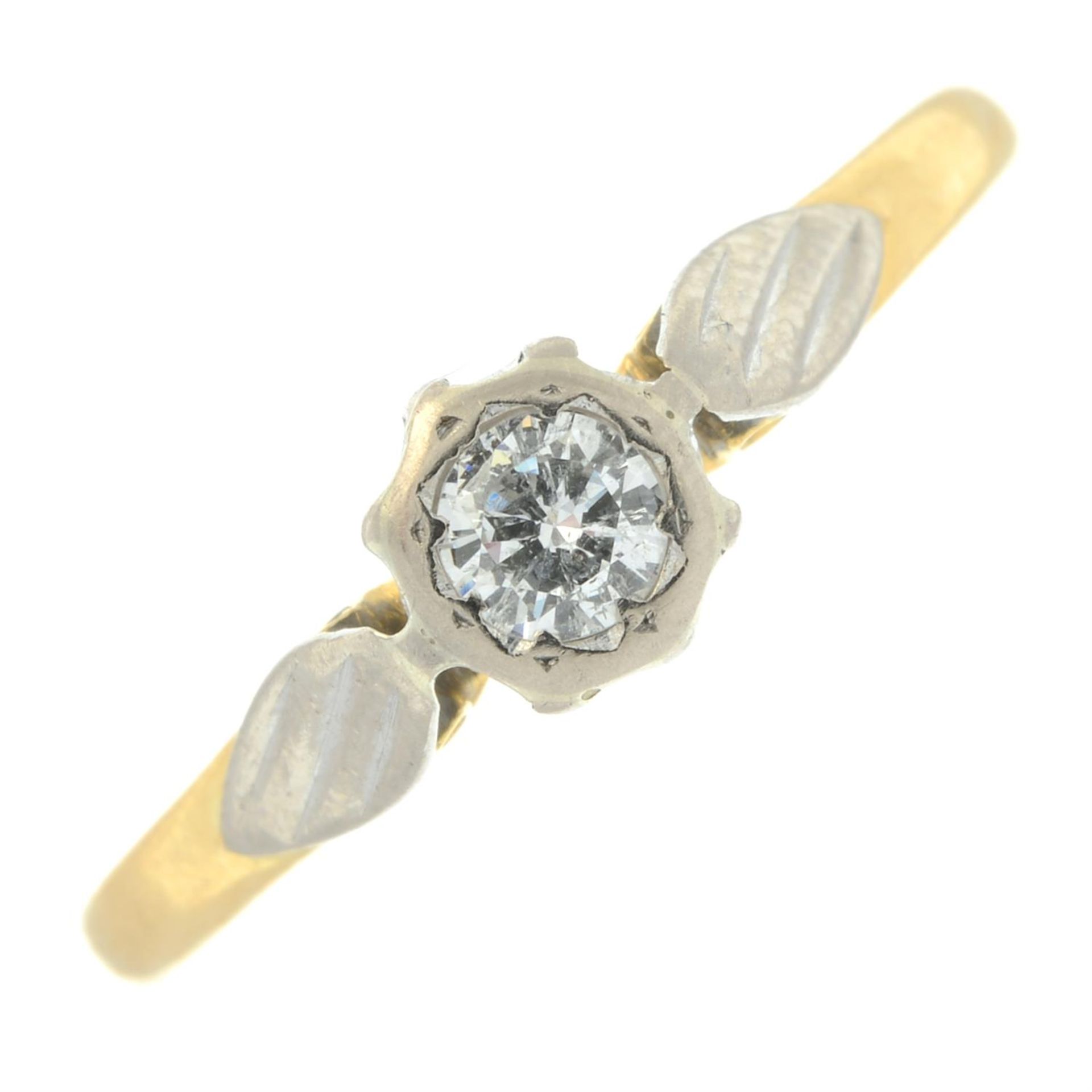 An 18ct gold diamond single-stone ring.