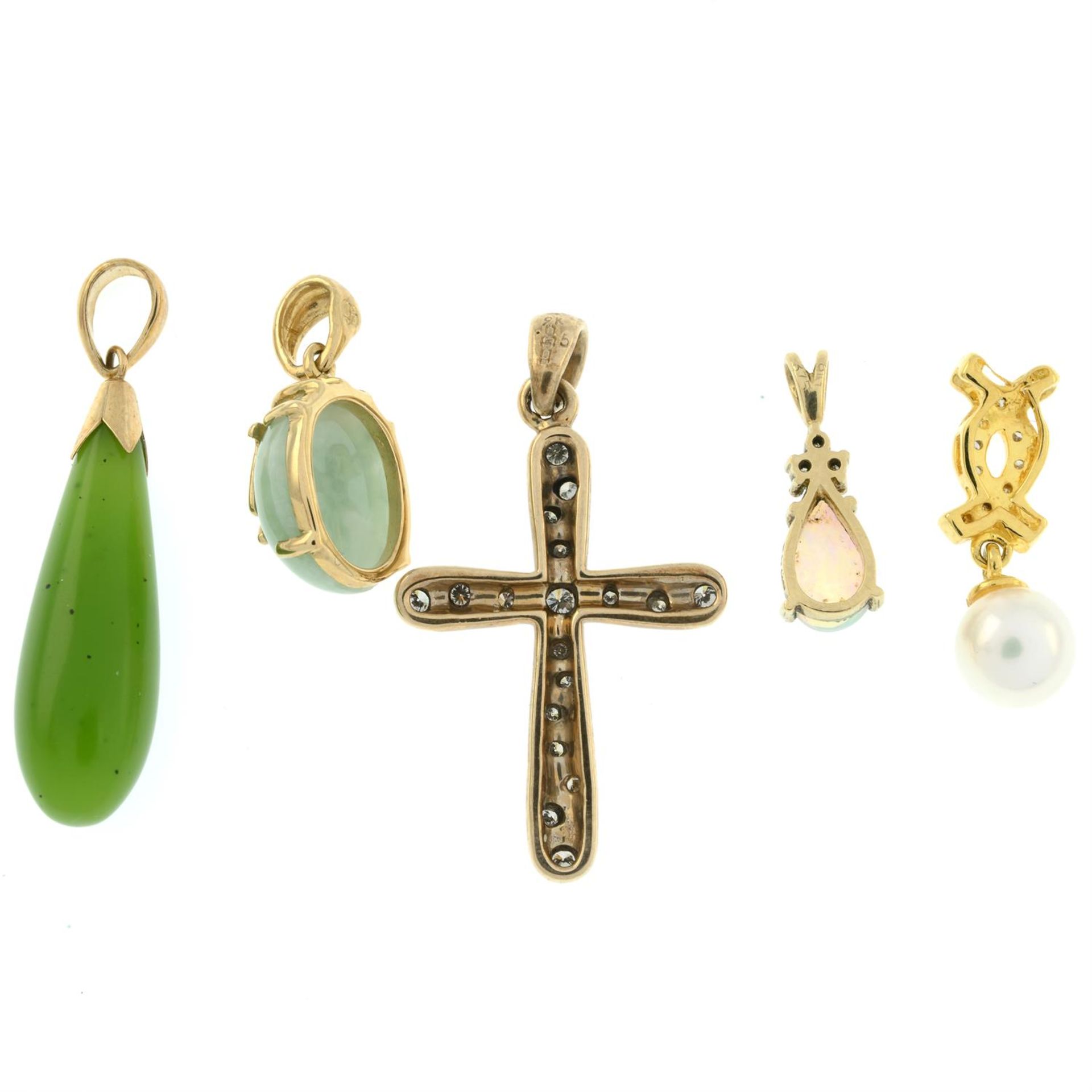 Five gem-set pendants. - Image 2 of 2