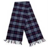 BURBERRY - a navy Nova check wool scarf.