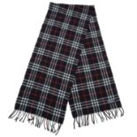 BURBERRY - a black Nova check wool scarf.