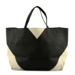 CÉLINE - a black and white canvas Cabas tote.