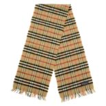 BURBERRY - a Nova check cashmere blend scarf.