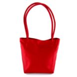 BOTTEGA VENETA - a red satin mini tote bag.