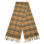 BURBERRY - a Nova check wool scarf.