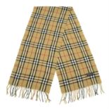 BURBERRY - a Nova check wool scarf.