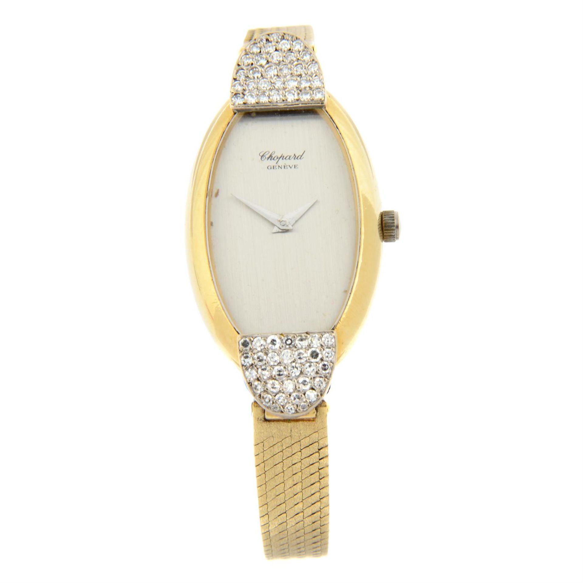 CHOPARD - a yellow metal diamond set bracelet watch, 22mm.