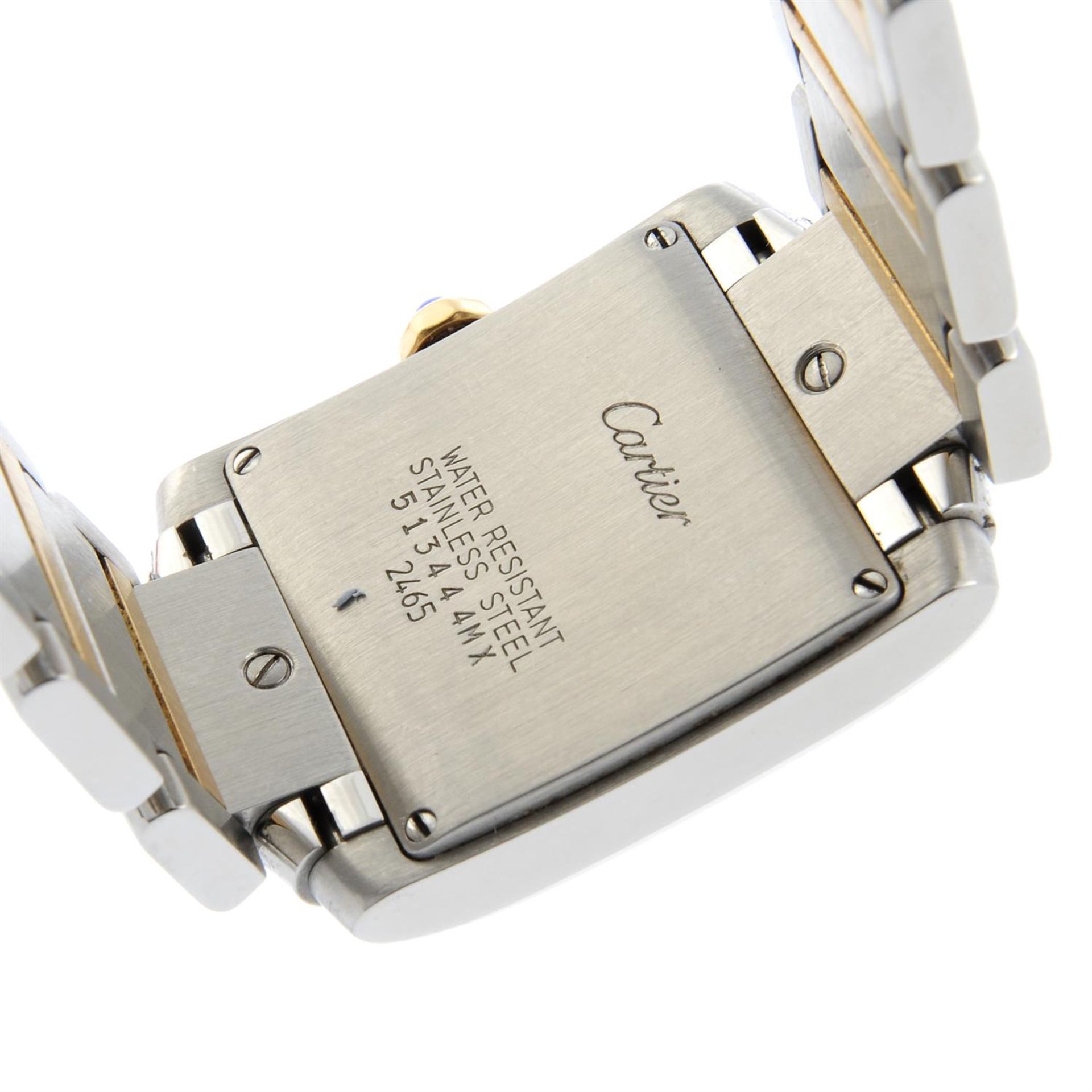 CARTIER - a bi-metal Tank Française bracelet watch, 25x29mm. - Image 4 of 6