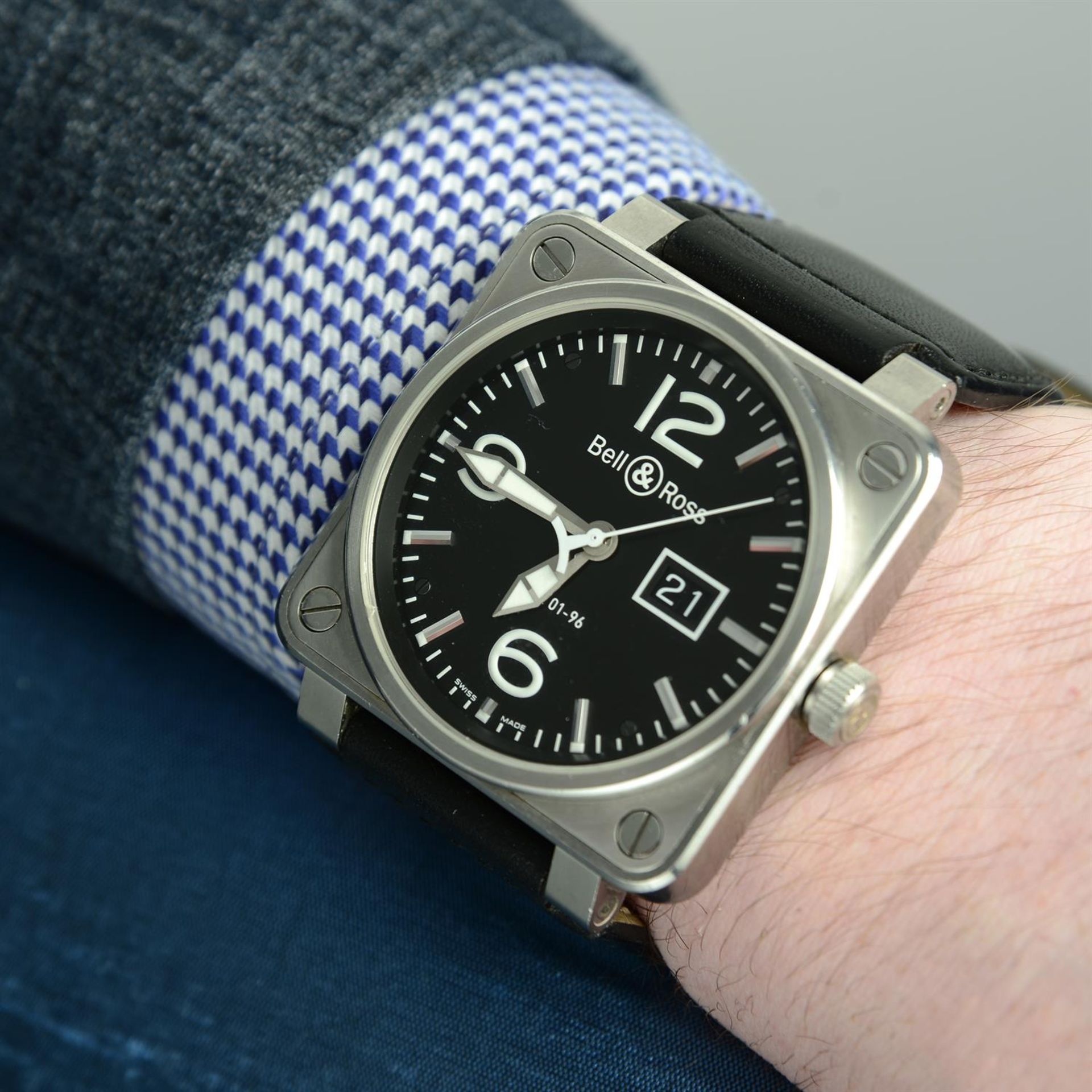 BELL & ROSS - a stainless steel BR01-96 wrist watch, 46mm. - Bild 5 aus 5